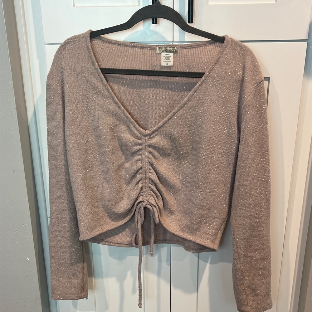 Ruched Sparkle Pink Top
